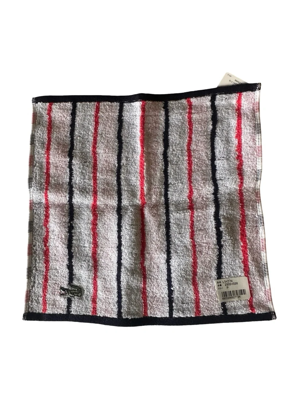 Lacoste NWT Wash Cloth Red, Navy & White